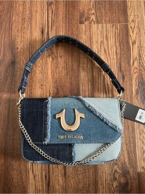 True Religion Denim Patchwork Shoulder Bag - Blue